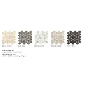 MARMOREA2 CREMA AVORIO 30X30 MOSAIQUE ESAGONI POLI/R - FIORANESE CERAMICA MM9MS3L