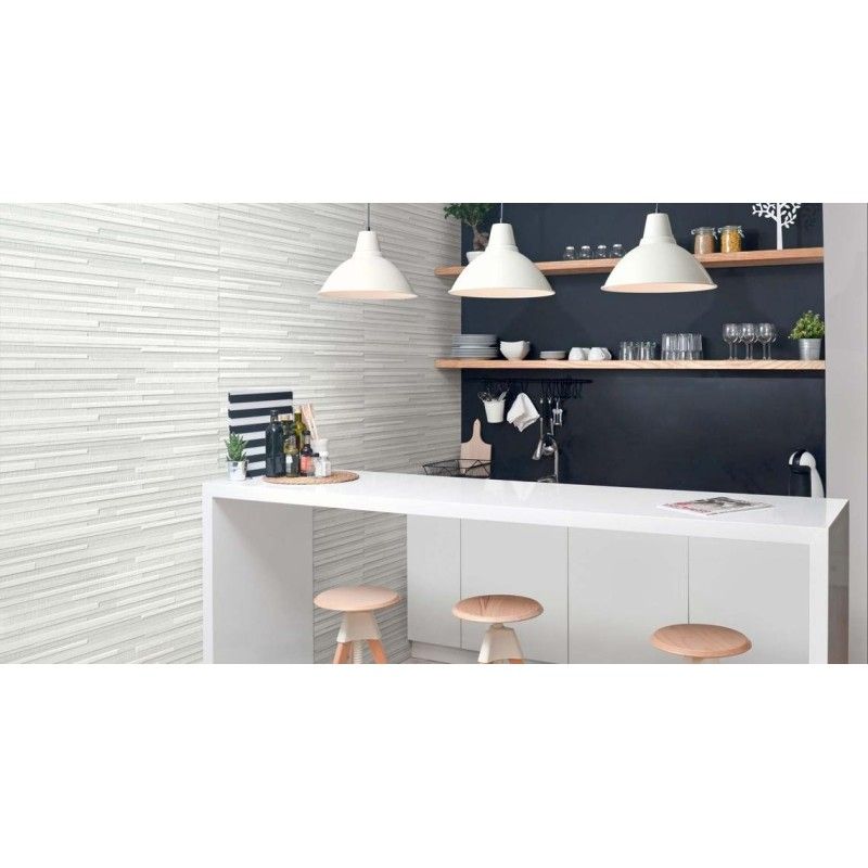 PURE WHITE 30X90 STRUTTURA BLOCK 3D SATINATO - Marazzi M131 MARAZZI  - 1