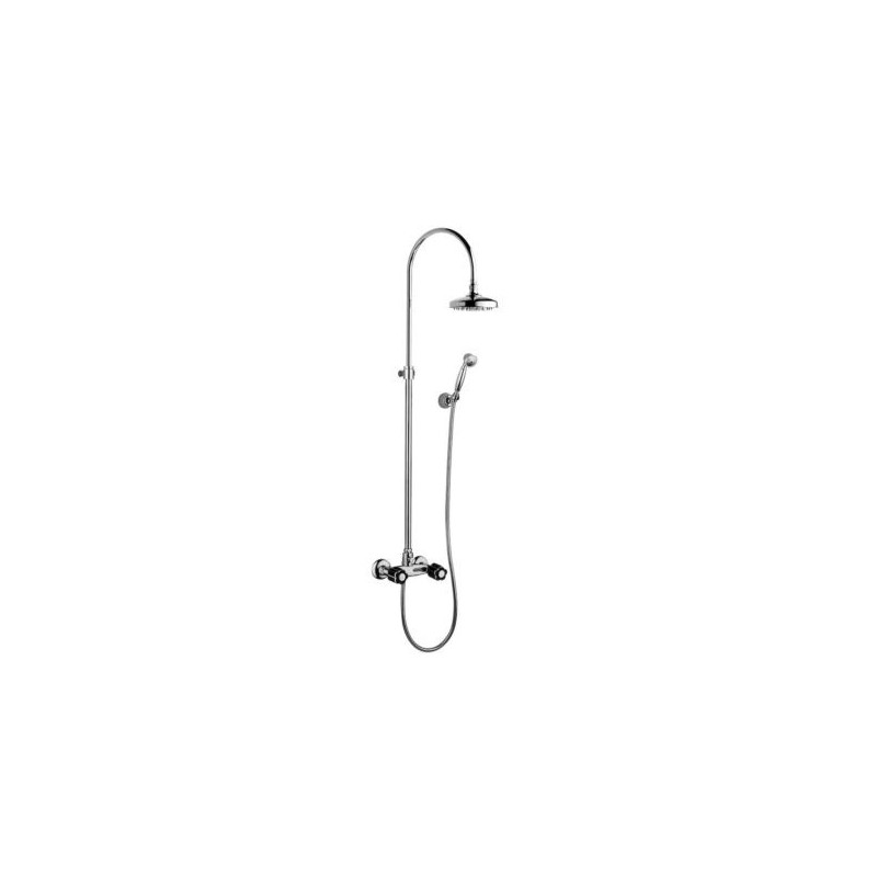 FLEUR NOIR External shower mixer with tube, shower head and duplex shower set Chrome  Bongio 12537-D