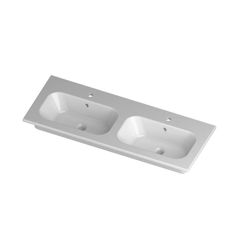 CONSOLLE QUBO 140 SQUARE DOPPIA VASCA Disegno Ceramica DISEGNO CERAMICA - 1