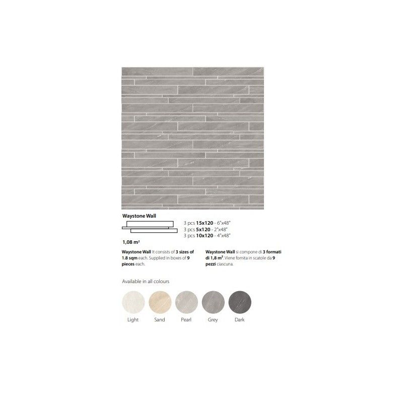 WAYSTONE WALL GREY MOD.1,08 cm  - Ceramica Sant'Agostino CSAWWYGY06 CERAMICA SANT'AGOSTINO - 1