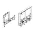 GEBERIT Sigma8 built-in box complete with chrome-plated blind plate, connection racks and clamp HATRIA