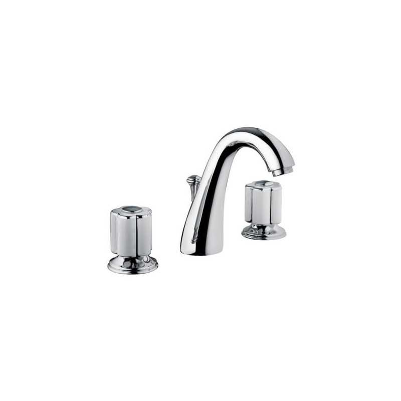 FLEUR BLANC Batterie Sink 3 trous complete échappement 1.1/4" Chrome  Bongio 11501
