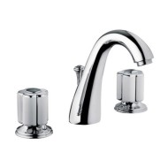 FLEUR BLANC Batterie Sink 3 trous complete échappement 1.1/4" Chrome  Bongio 11501