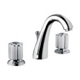 FLEUR BLANC Batterie Sink 3 trous complete échappement 1.1/4" Chrome  Bongio 11501