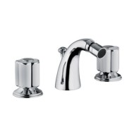 FLEUR BLANC Bidetarmatur 3 Loch mit Hahn  mit Ablaufgarnitur 1.1/4" Chrome  Bongio 11503