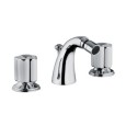 FLEUR BLANC Batterie Bidet 3 trous avec Bouche complete échappement 1.1/4" Chrome  Bongio 11503