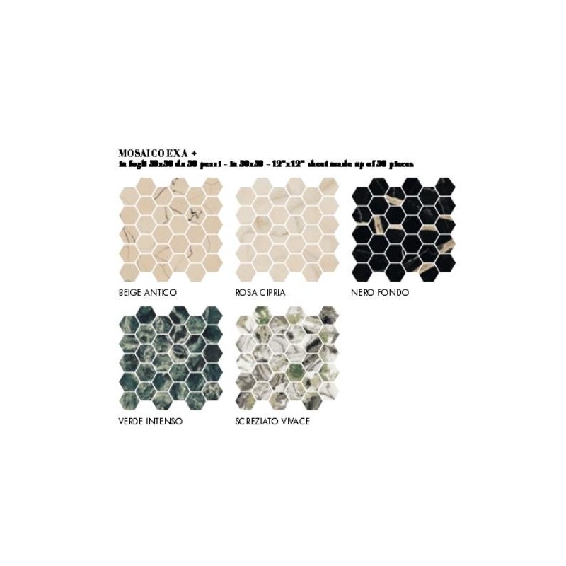 SOUND OF MARBLES NERO FONDO  MOSAIK EXA - FIORANESE CERAMICHE M47MS1L FIORANESE CERAMICHE - 1