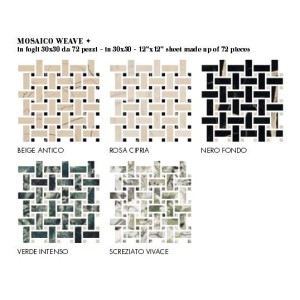 SOUND OF MARBLES VERDE INTENSO MOSAIQUE WEAVE - FIORANESE CERAMICHE M48MS2L FIORANESE CERAMICHE - 1