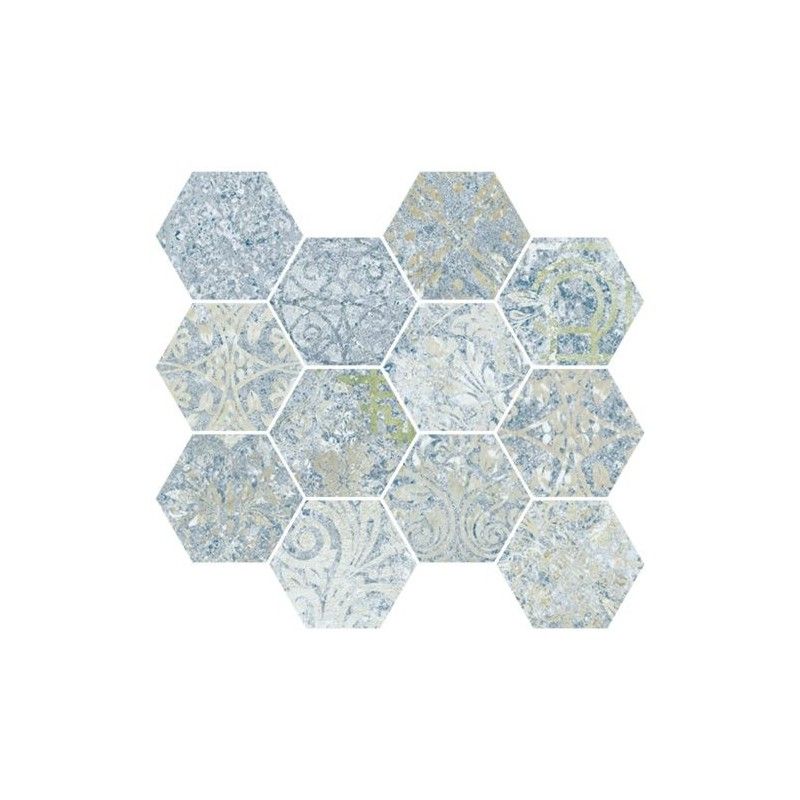 BOHEMIAN BLUE NATURAL MOSAIC HEX 30X28 - APARICI APARICI CERAMICA - 1