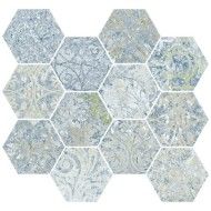 BOHEMIAN BLUE NATURAL MOSAIC HEX 30X28 - APARICI APARICI CERAMICA - 1