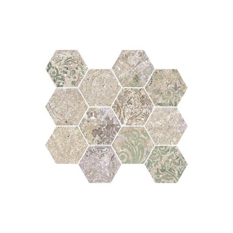BOHEMIAN BLEND NATURALE MOSAICO HEX 30X28 - APARICI APARICI CERAMICA - 1