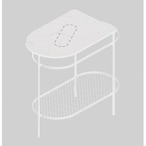 ARTCERAM  FLAIR STRUTTURA  85X46  H 75,5 BIANCO MATT MARMO CARRARA BIANCO