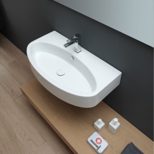 GSG LIKE  WASCHBECKEN 80 cm, Einloch-Befestigungssatz (ohne Loch, 3 Löcher auf Anfrage) enthalten