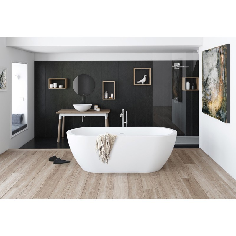 GSG SUN VASCA FREE-STANDING IN ACRILICO CM 170X81 COMPLETA DI PILETTA E SCARICO