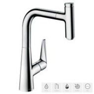 Talis Select S Single lever kitchen mixer 220 with pull-out spout stainless steel finish AX TALIS SELECT 72822800 HANSGROHE - 1