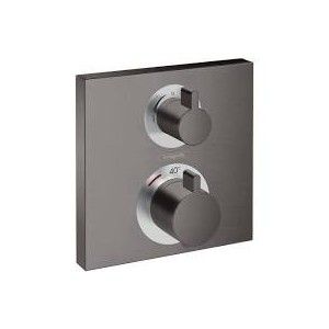 Ecostat Square - Thermostat for concealed installation for 2 functions - Brushed Black Chrome AX 15714340 HANSGROHE - 1