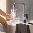 Metropol - Mitigeur de lavabo 230 poignee manette avec bonde Push-Open- noir chrome brosse HANSGROHE  32511340 HANSGROHE - 1