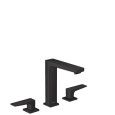 Metropol - 3-Loch Waschtischarmatur  160 mit Hebelgriff und Push-Open Ablaufgarnitur- Mattschwarz HANSGROHE  32515670 HANSGROHE 