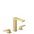 Metropol - 3-hole basin mixer  160 with lever handle with push-open waste - polished gold-optic HANSGROHE  32515990 HANSGROHE - 
