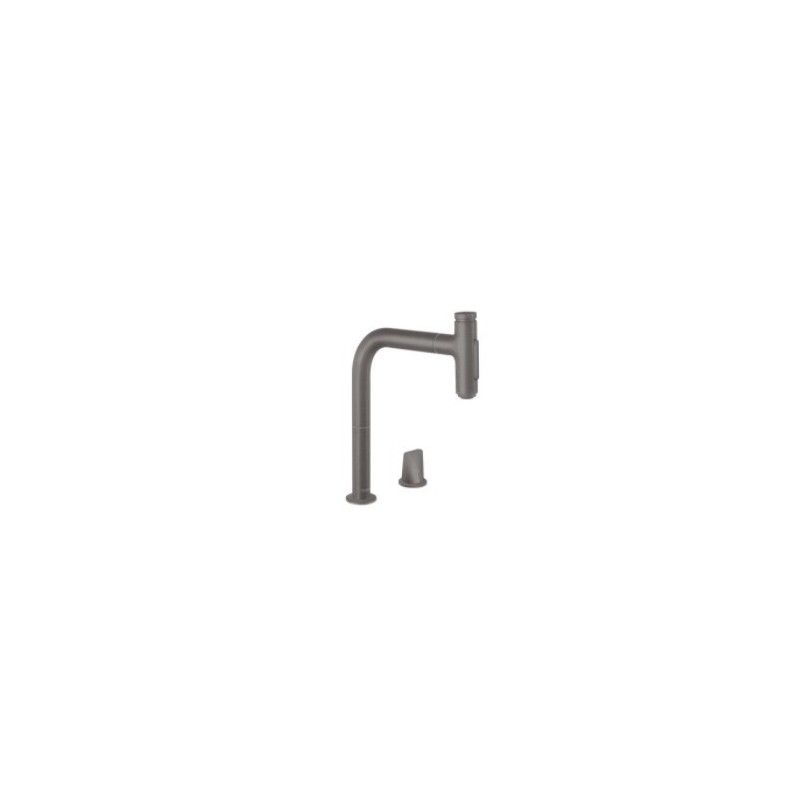 M71 M7120-H200 Single lever kitchen mixer 2-hole, with pull-out spray 2 spray modes - Brushed Black Chrome HG 73818340 HANSGROHE