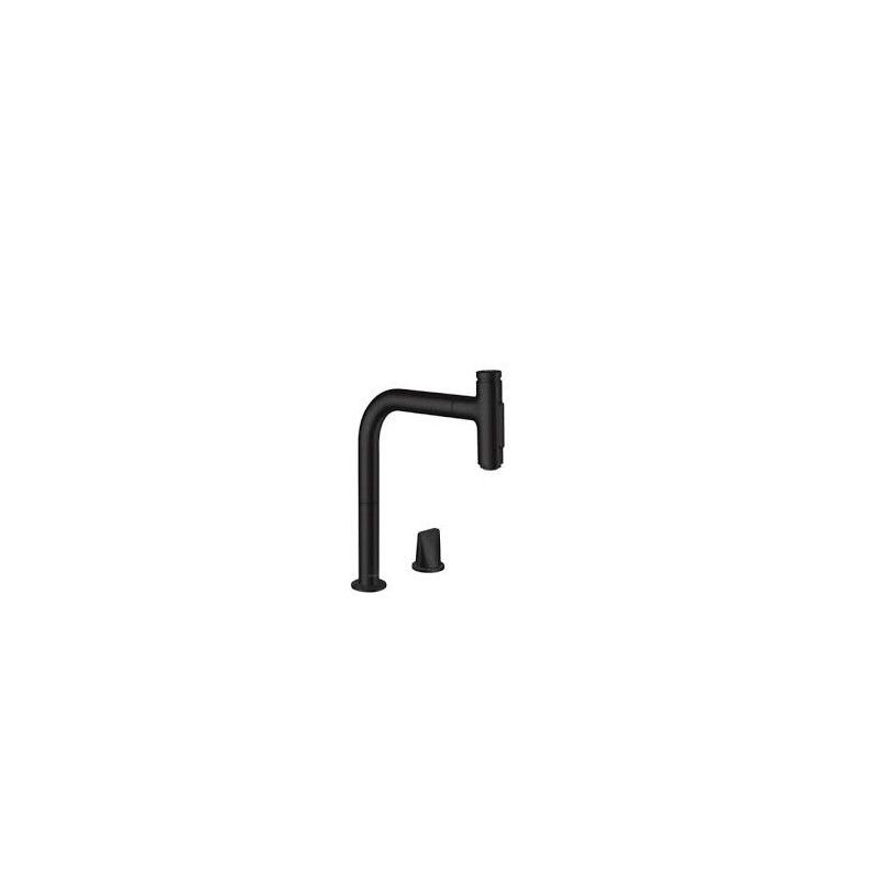 M71 M7120-H200 Einhebel-Kuechenmischer 2-Loch, Ausziehbrause, 2jet - Mattschwarz HG 73818670 HANSGROHE - 1