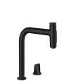 M71 M7120-H200 Einhebel-Kuechenmischer 2-Loch, Ausziehbrause, 2jet - Mattschwarz HG 73818670 HANSGROHE - 1