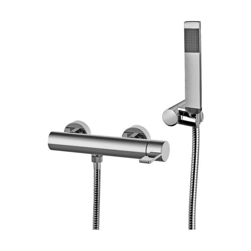 Rock Shower Mixer with ABS joint wall bracket with hand shower and flexible hose Paffoni RO 168DCR RUBINETTERIA PAFFONI - 1