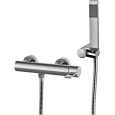 Rock Shower Mixer with ABS joint wall bracket with hand shower and flexible hose Paffoni RO 168DCR RUBINETTERIA PAFFONI - 1