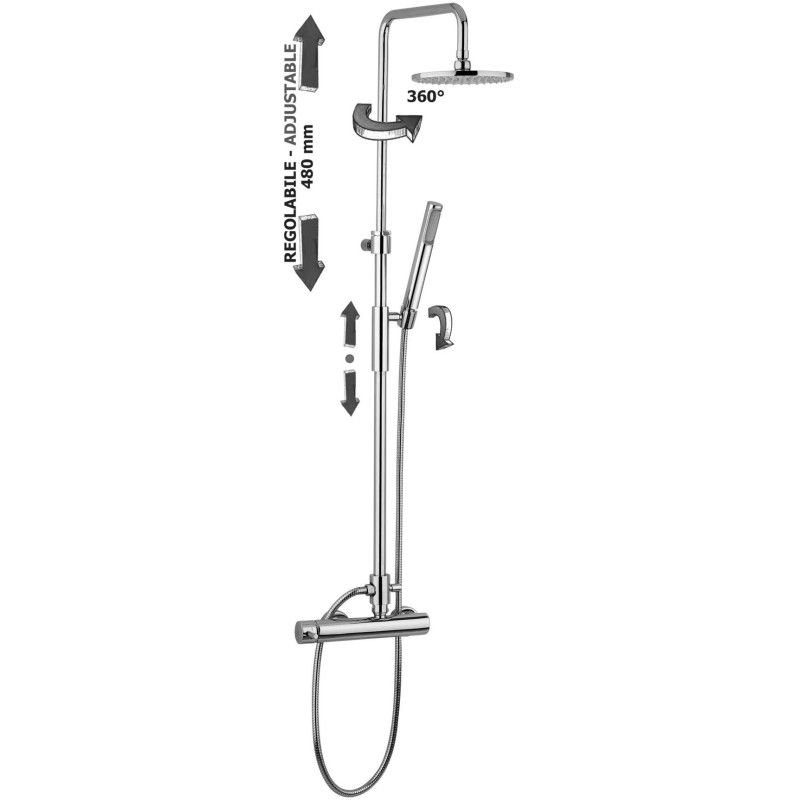 Stick Colonne de douche réglable MASTER TOP  Cromo -  Paffoni ZCOL 621CR RUBINETTERIA PAFFONI - 1