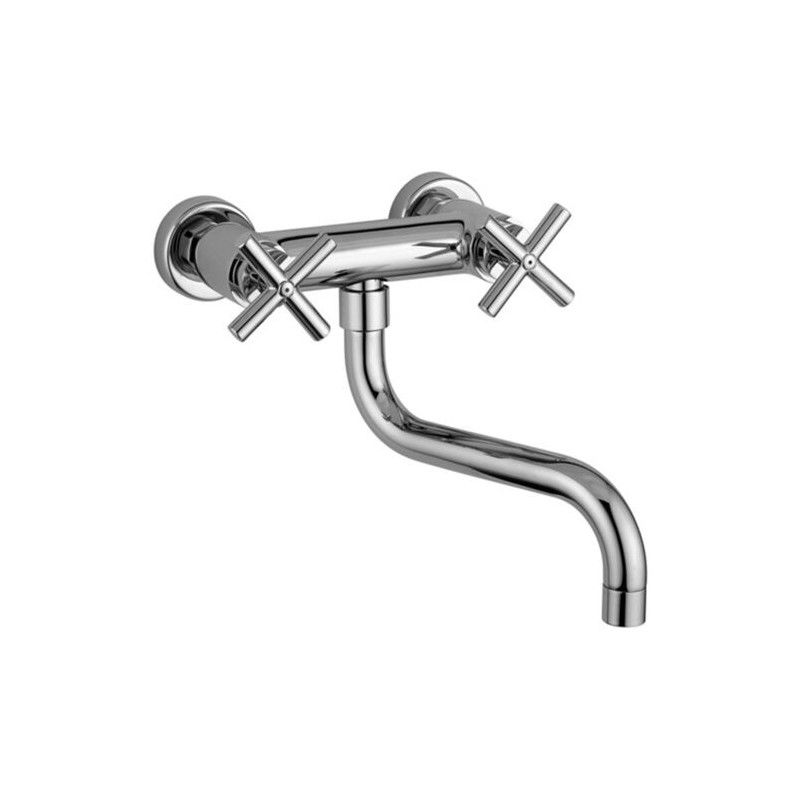Quattro Wall Sink Mixer Bridge Model with swivelling spout  Cromo -  Paffoni QTV 161CR RUBINETTERIA PAFFONI - 1