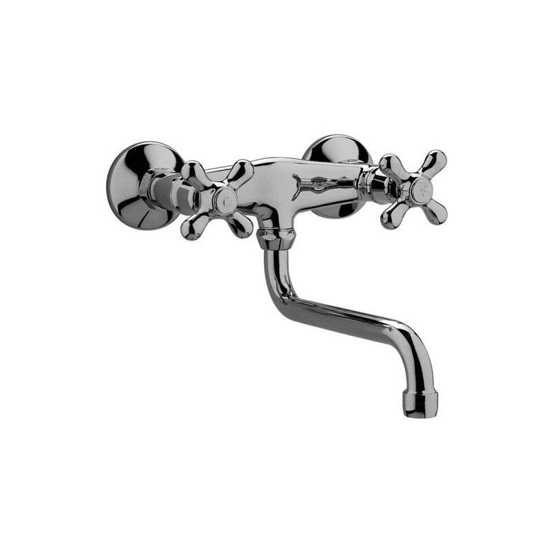 Iris - Viola Wall Sink Mixer Bridge Model with swivelling spout Cromo -  Paffoni IRV 161CR RUBINETTERIA PAFFONI - 1