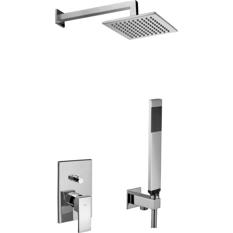 Solution de douche Cromato avec plaque en acier inoxydable -  Paffoni KIT LES015CR RUBINETTERIA PAFFONI - 1