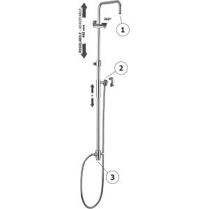 Colonnes de douche réglables MASTER PLUS Cromo -  Paffoni ZCOL 611CRX RUBINETTERIA PAFFONI - 1