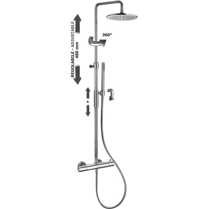 Colonnes de douche réglables BIRILLO Cromo -  Paffoni ZCOL 646LIQ RUBINETTERIA PAFFONI - 1