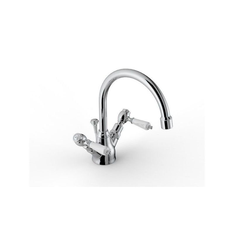 803 Monoforo lavabo collo girevole - L189 x H155 mm - Rubinetteria Zazzeri 2003 3102 A00  - 1