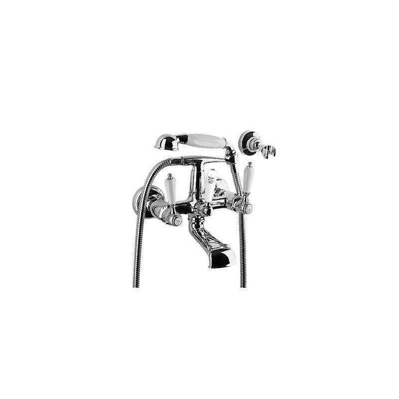 803 Wannenbatterie Wandmontage mit Wanhalter fuer Handbrause  - Rubinetteria Zazzeri 2003 0401 A00  - 1