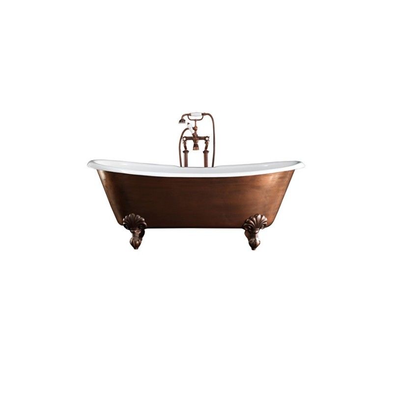 Admiral Copper Effect Cast iron Bathtub 182LxH73xD81 with feet Eagle DEVON&DEVON - 1
