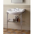 Boston Console pour Lavabo Oxford avec porte serviettes et Etagere en vitre L81xH88,6xD50 avec finition pattes Chrome DEVON&DEVO