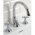 Austin Batteria lavabo 3 fori con saltarello e bocca di erogazione alta - Cromo DEVON&DEVON - 1
