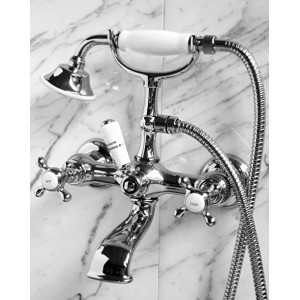 Austin Bath Shower Mixer Wall mounted with hose and handset - Chrome DEVON&DEVON - 1