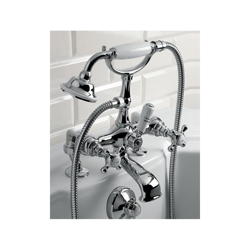 Austin Bath and Shower Mixer per montaggio bordovasca with hose and handset - Chrome DEVON&DEVON - 1