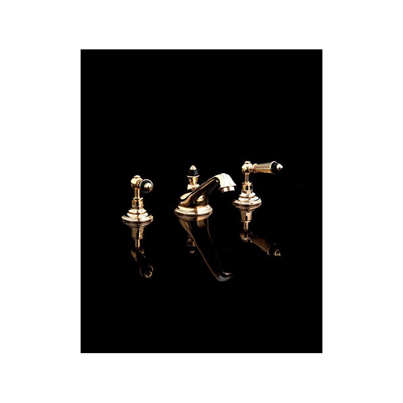 Black Diamond Batteria lavabo 3 fori con saltarello - Oro Chiaro DEVON&DEVON - 1