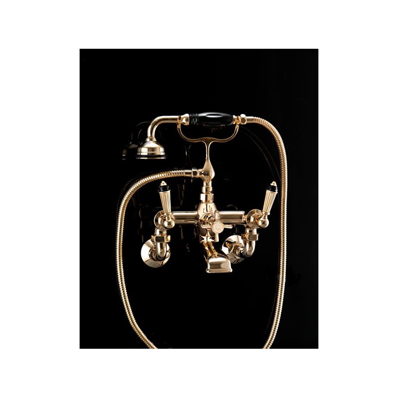 Black Diamond Wandduschsatz mit Handbrause und Duschlauch - Hellgold DEVON&DEVON - 1