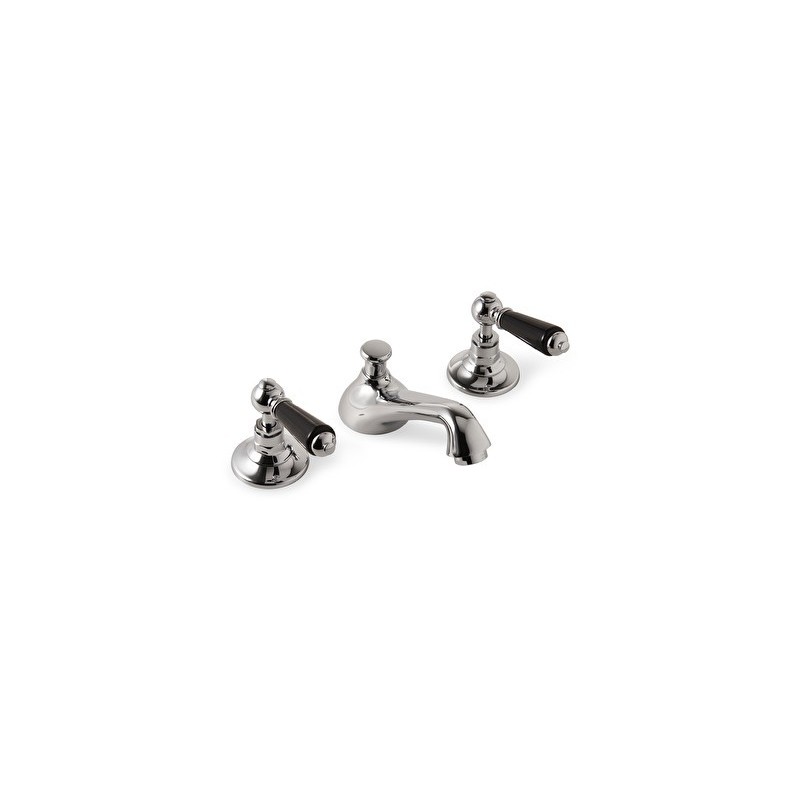 Black Dandy 3 Hole Basin Set with Pop Up waste - Chrome DEVON&DEVON - 1