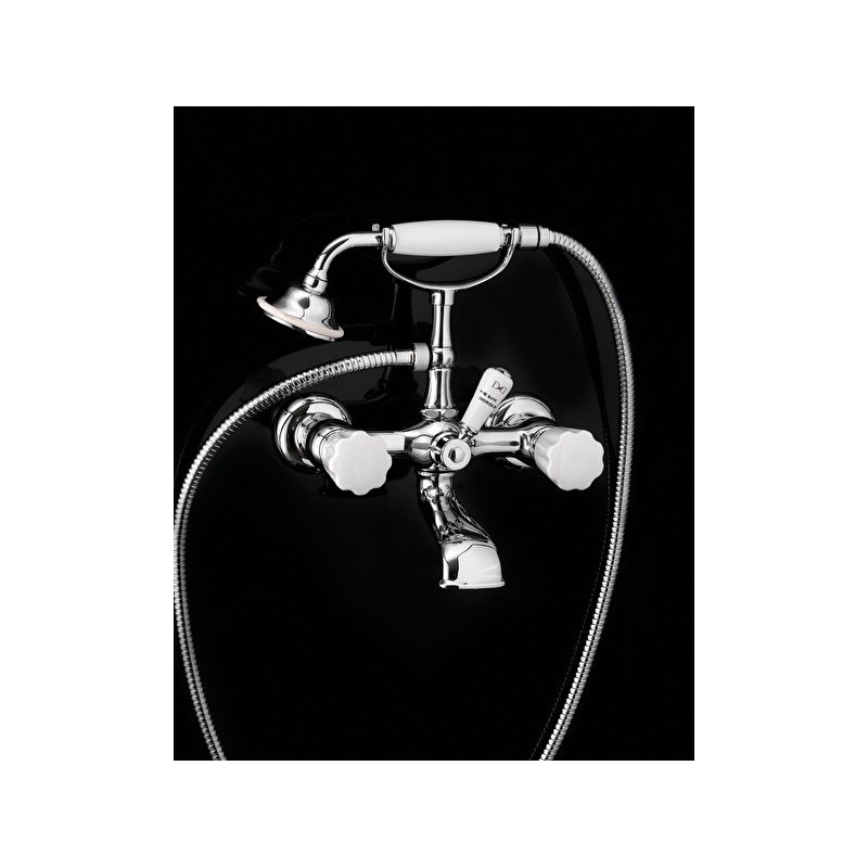 Morris Bath Shower Mixer Wall mounted with hose and handset - Chrome DEVON&DEVON - 1