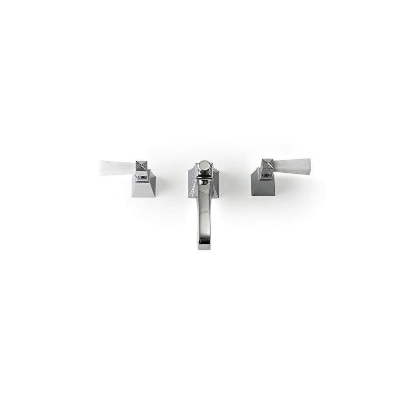 Vip Time Batteria lavabo 3 fori con saltarello - leve in cristallo bianco DEVON&DEVON - 1