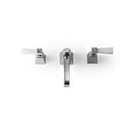 Vip Time Batteria lavabo 3 fori con saltarello - leve in cristallo bianco DEVON&DEVON - 1
