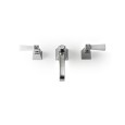 Vip Time Batteria lavabo 3 fori con saltarello - leve in cristallo bianco DEVON&DEVON - 1