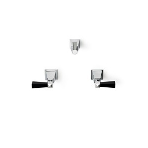 Vip Time Cut off taps wall mounted PAIR - Brass Levers in black Gloss Finish (pvd) DEVON&DEVON - 1